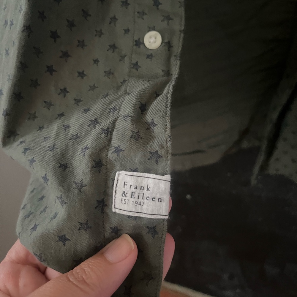 Frank & Eileen Star Pattern Button Up Shirt Size … - image 5